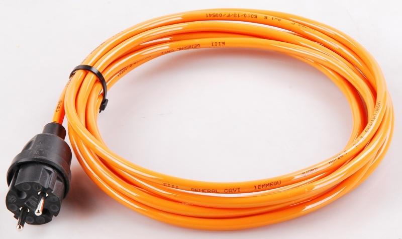 Connectra Aansluitsnoer H07BQ-F (PUR) 2 x 1,5mm² - 5m - oranje  